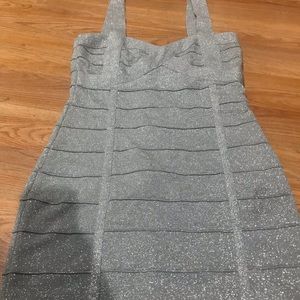 Forever 21 short dress size L silver new